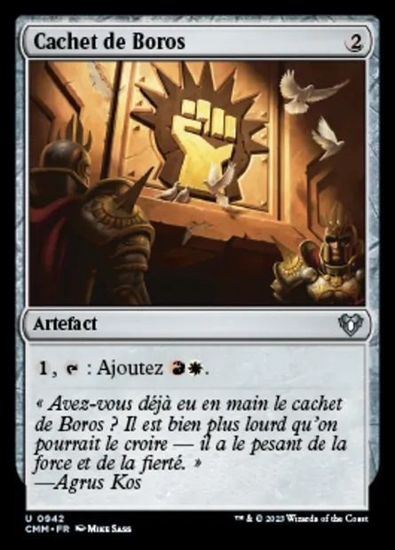 Cachet de Boros, carte Magic CMM 942 — extension Commander Masters