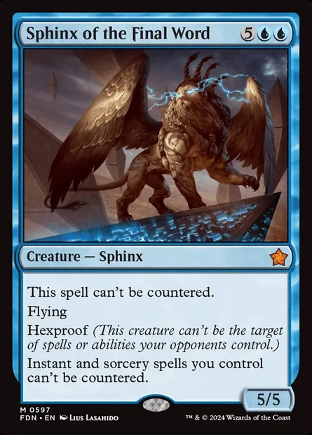 Sphinx du dernier mot, carte Magic FDN 597 — extension Foundations