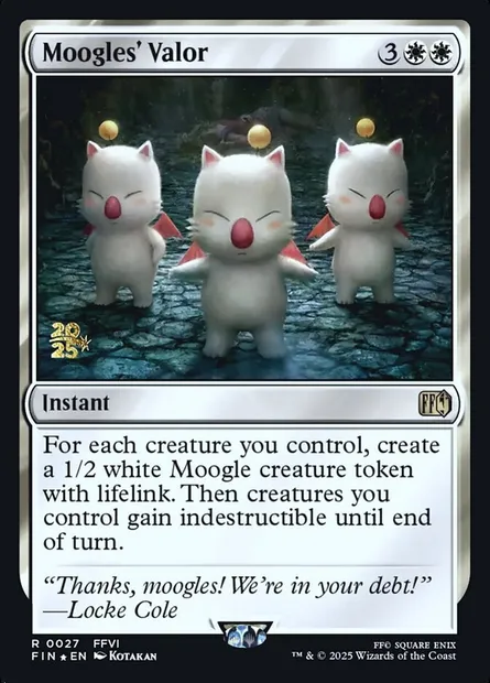 Le courage des mogs, carte Magic PFIN 27s — extension Final Fantasy Promos