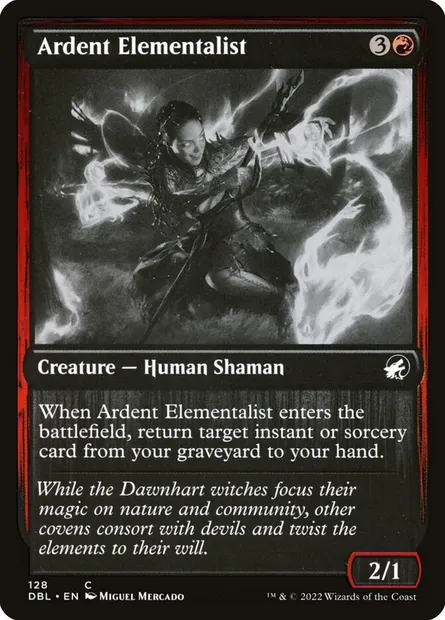 Élémentaliste ardente, carte Magic DBL 128 — extension Innistrad : Double Programme