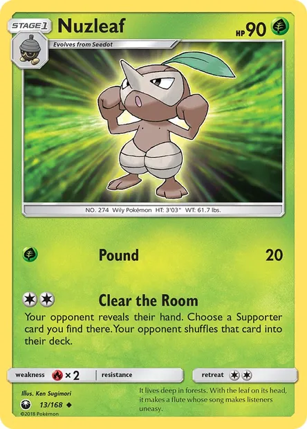 Nuzleaf, Pokémon card CES 13 — Celestial Storm set