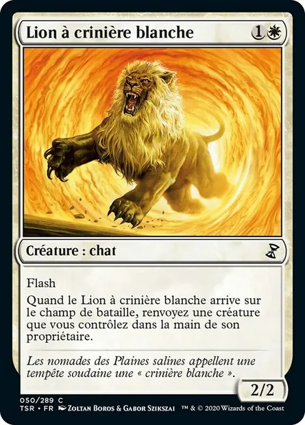Lion à crinière blanche, carte Magic TSR 50 — extension Spirale Temporelle Remastered