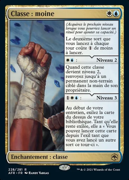 Classe : moine, carte Magic AFR 228 — extension Forgotten Realms: Aventures dans les Royaumes Oubliés