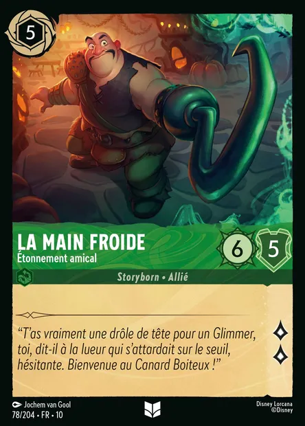 La Main Froide - Étonnement amical, carte Disney Lorcana CH10-078 — extension Lueurs dans les Profondeurs
