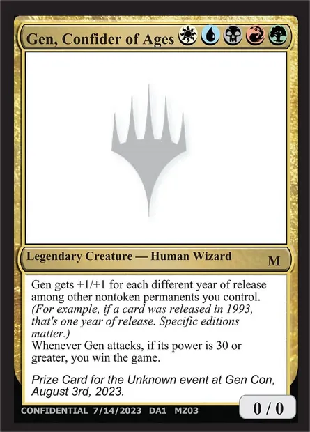 Gen, Confider of Ages, Magic card UNK MZ03 — Unknown Event set