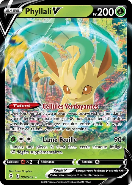 Phyllali V, carte Pokémon EVS 7 — extension Évolution Céleste