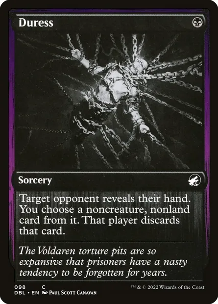 Contrainte, carte Magic DBL 98 — extension Innistrad : Double Programme