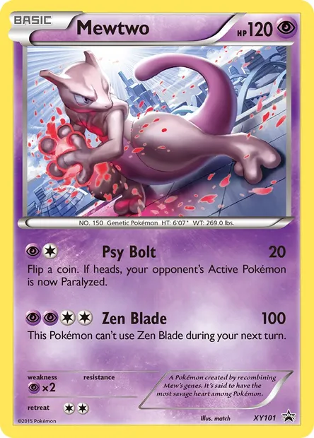 Mewtwo, Pokémon card XY 101 — XY Black Star Promos set