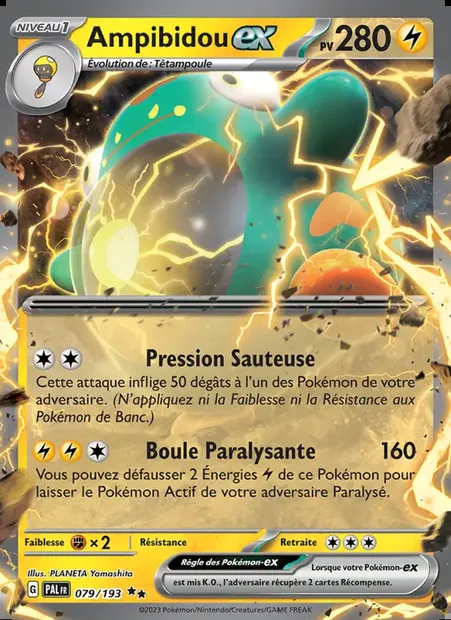 Ampibidou-ex, carte Pokémon PAL 079 — extension Évolutions à Paldea