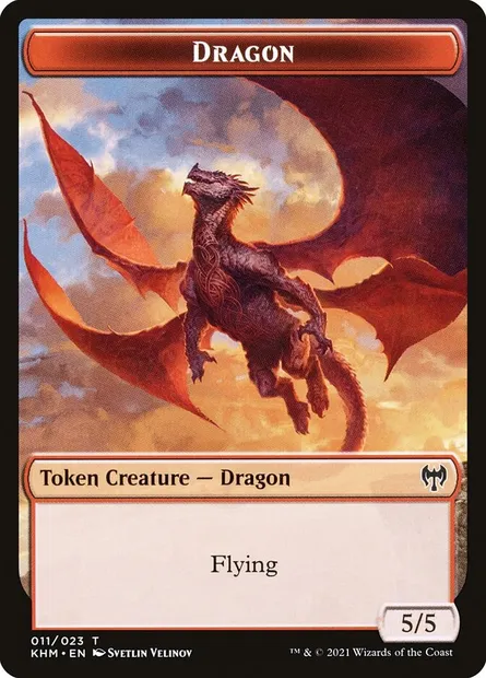 Dragon, carte Magic TKHM 11 — extension Kaldheim Tokens