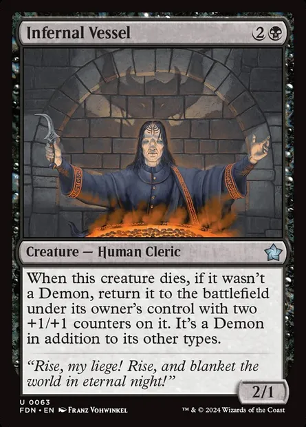 Infernal Vessel, Magic card FDN 63 — Foundations set