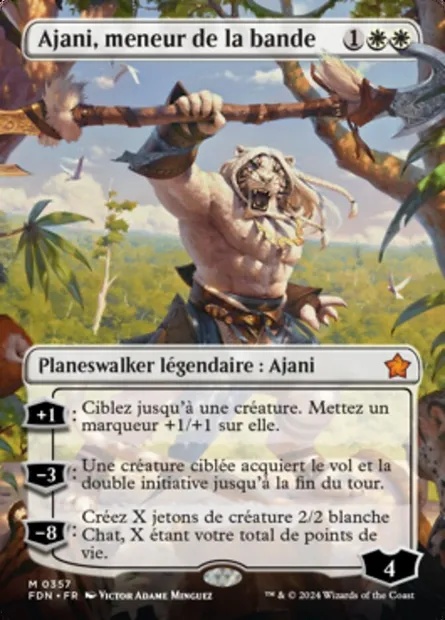 Ajani, meneur de la bande, carte Magic FDN 357 — extension Foundations