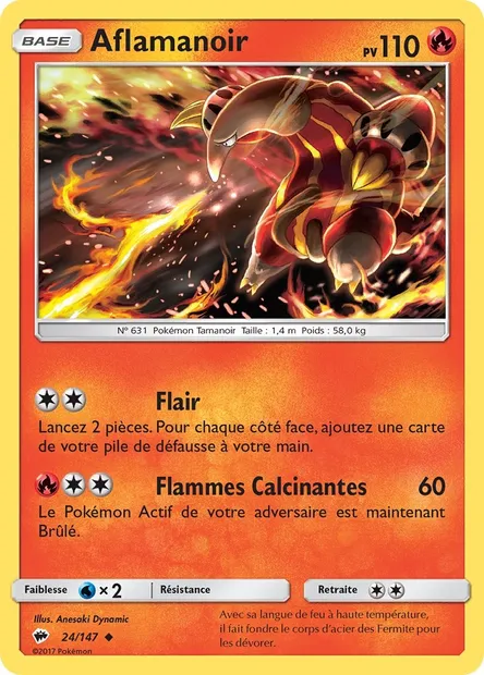 Aflamanoir, carte Pokémon BUS 24 — extension Ombres Ardentes