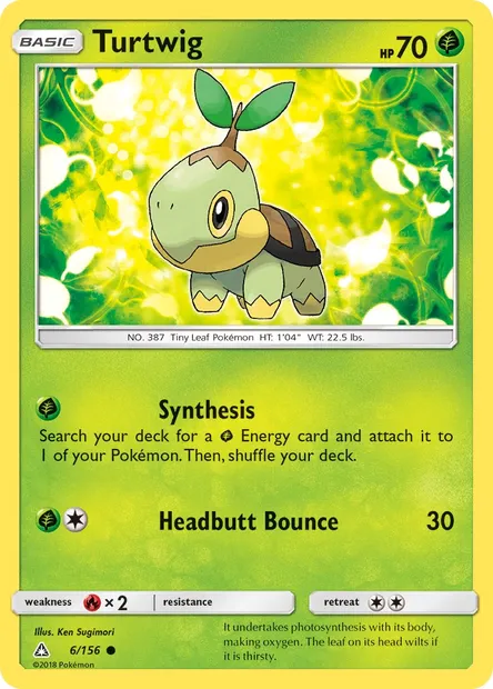 Turtwig, Pokémon card UPR 6 — Ultra Prism set