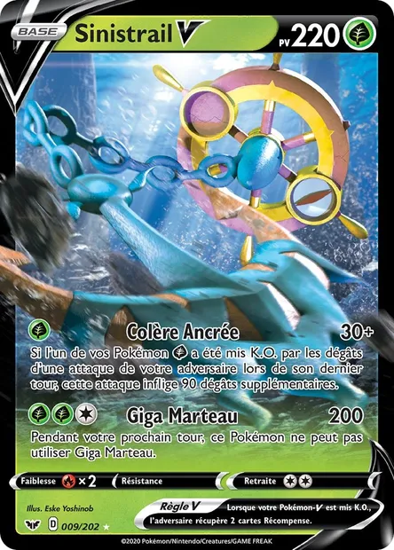 Sinistrail V, carte Pokémon SSH 9 — extension Épée et Bouclier