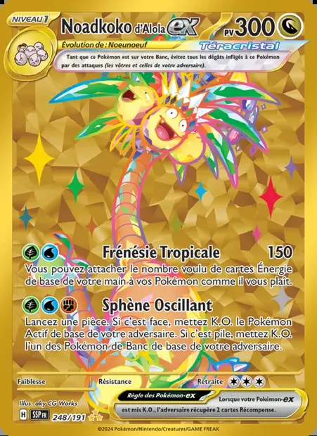 Noadkoko d'Alola-ex, carte Pokémon SSP 248 — extension Étincelles Déferlantes