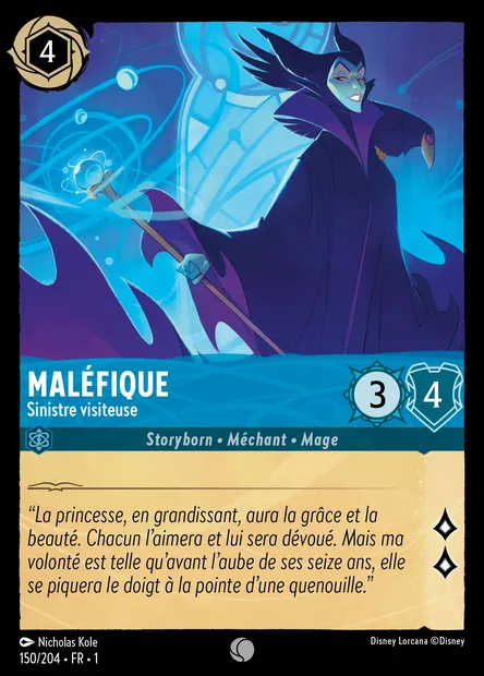 Maléfique - Sinistre visiteuse, carte Disney Lorcana CH1-150 — extension Premier Chapitre