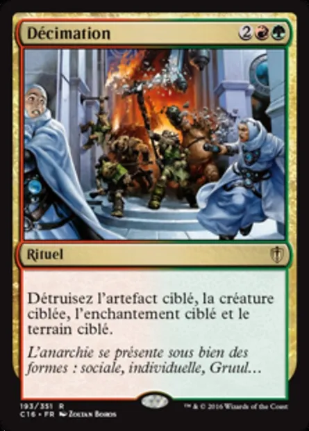 Décimation, carte Magic C16 193 — extension Commander 2016