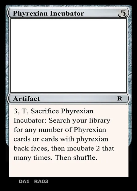 Phyrexian Incubator, carte Magic UNK RA03d — extension Unknown Event