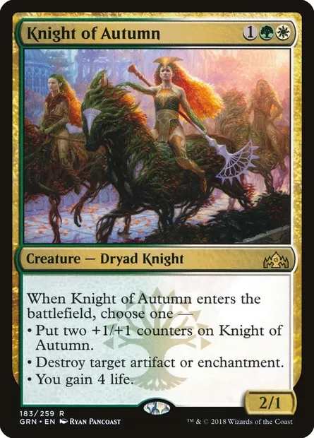 Knight of Autumn, Magic card GRN 183 — Guilds of Ravnica set