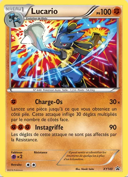 Lucario, carte Pokémon XY 140 — extension Promo XY