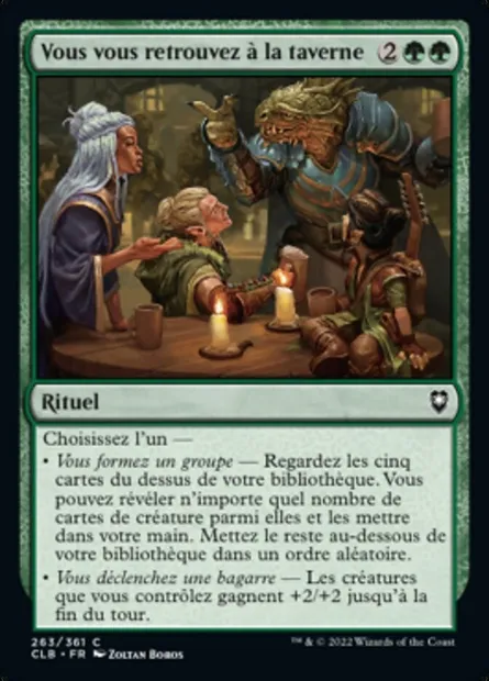Vous vous retrouvez à la taverne, carte Magic CLB 263 — extension Commander Légendes : la bataille de la Porte de Baldur