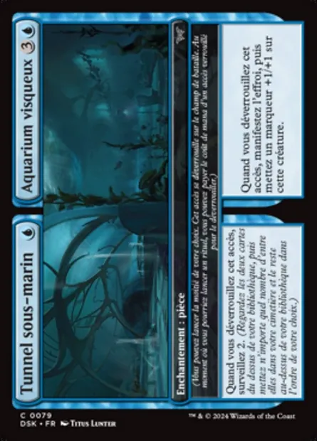 Tunnel sous-marin // Aquarium visqueux, carte Magic DSK 79 — extension Duskmourn: House of Horror