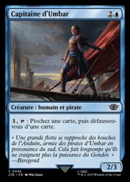 Capitaine d'Umbar, carte Magic LTR 45 — extension Le Seigneur des Anneaux : chroniques de la Terre du Milieu