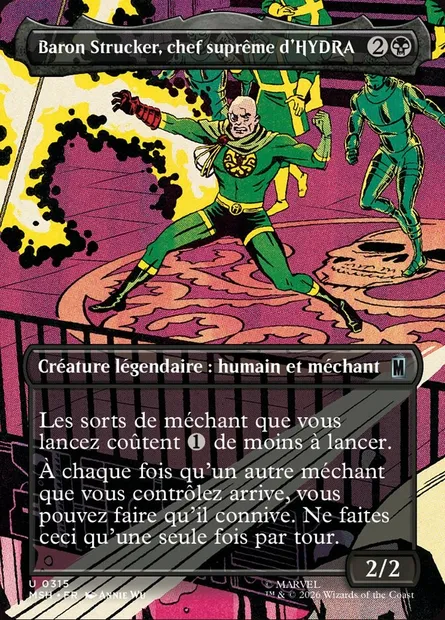 Baron Strucker, chef suprême d'HYDRA, carte Magic MSH 315 — extension Marvel Super Heroes