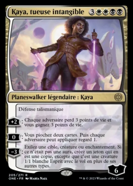 Kaya, tueuse intangible, carte Magic ONE 205 — extension Tous Phyrexians