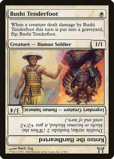 Bushi Tenderfoot // Kenzo the Hardhearted, carte Magic CHK 2 — extension Guerriers de Kamigawa