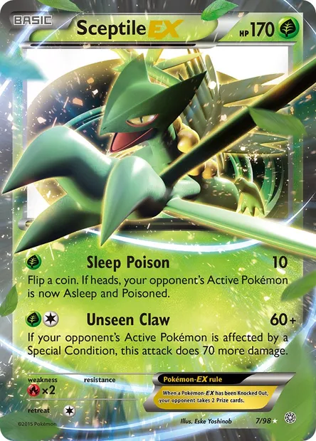 Sceptile EX, Pokémon card AOR 7 — Ancient Origins set