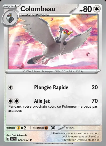 Colombeau, carte Pokémon TEF 134 — extension Forces Temporelles