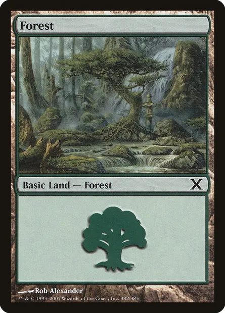 Forest, Magic card 10E 382 — Tenth Edition set