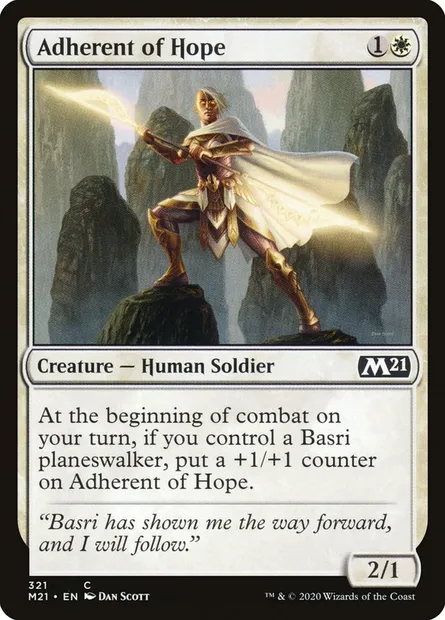 Adherent of Hope, Magic card M21 321 — Core Set 2021 set
