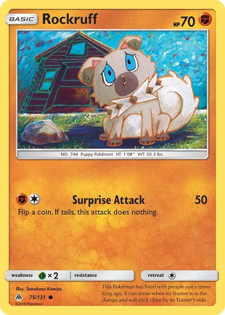 Rockruff, Pokémon card FLI 75 — Forbidden Light set