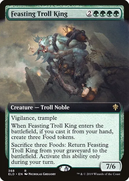 Feasting Troll King, Magic card ELD 368 — Throne of Eldraine set