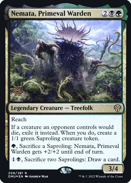 Némata, gardienne primitive, carte Magic PDMU 209s — extension Dominaria United Promos