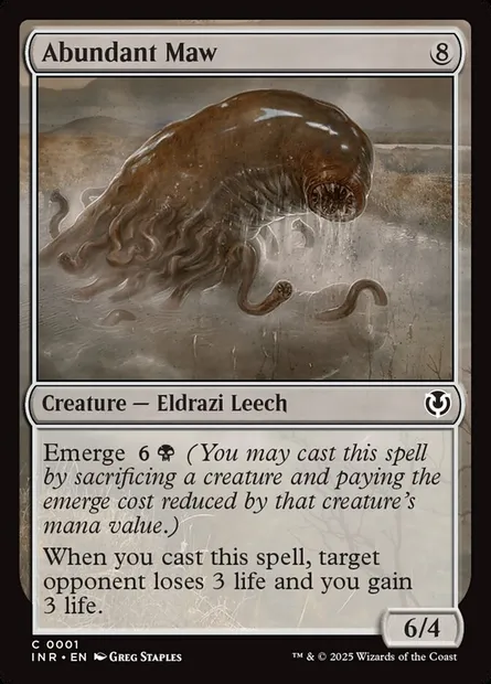 Gueule d'abondance, carte Magic INR 1 — extension Innistrad Remastered