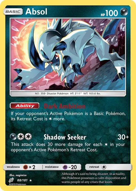 Absol, Pokémon card TEU 88 — Team Up set