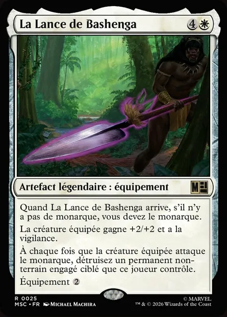 La Lance de Bashenga, carte Magic MSC 25 — extension Marvel Super Heroes Commander
