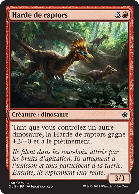Harde de raptors, carte Magic XLN 168 — extension Ixalan