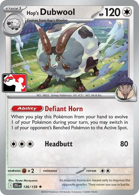 Moumouflon de Nabil, carte Pokémon PPS 136-7 — extension Play! Pokémon Prize Pack Series