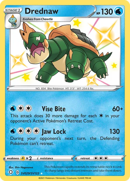 Drednaw, Pokémon card SHF SV029 — Shining Fates set