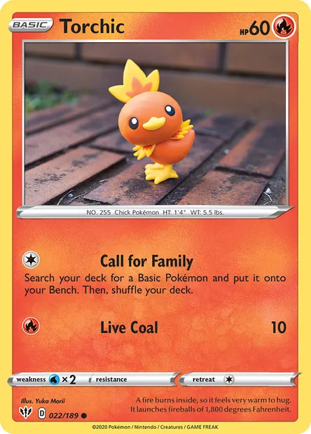 Torchic, Pokémon card DAA 22 — Darkness Ablaze set