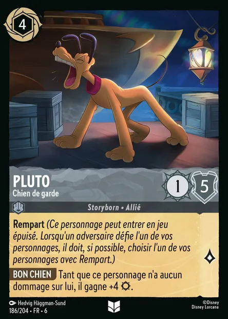 Pluto - Chien de garde, carte Disney Lorcana CH6-186 — extension La Mer Azurite
