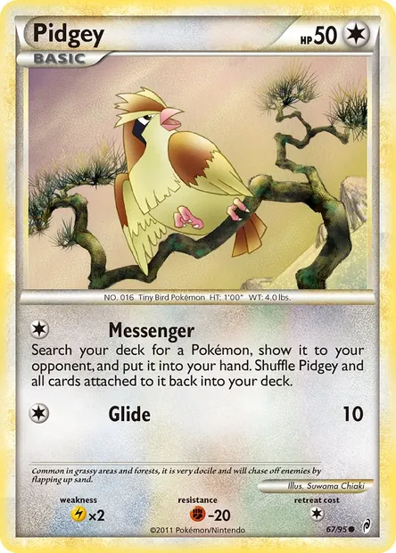 Pidgey, Pokémon card CL 67 — Call of Legends set
