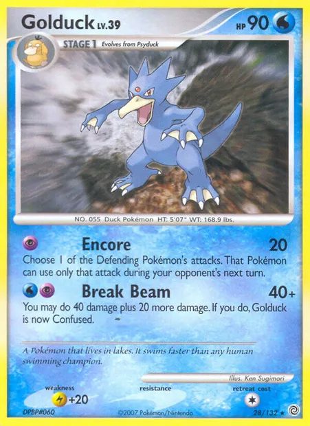 Golduck, Pokémon card SW 28 — Secret Wonders set