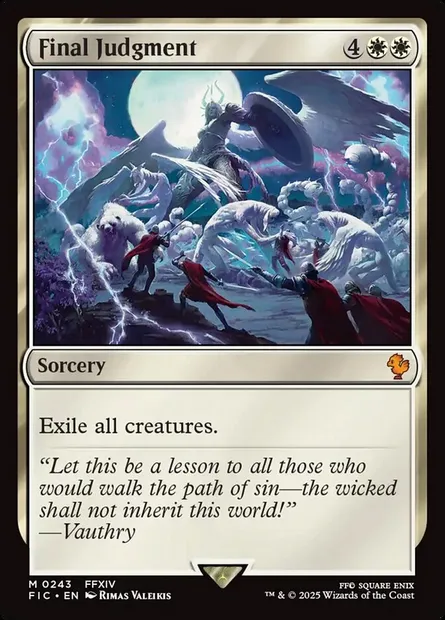Final Judgment, Magic card FIC 243 — Final Fantasy Commander set