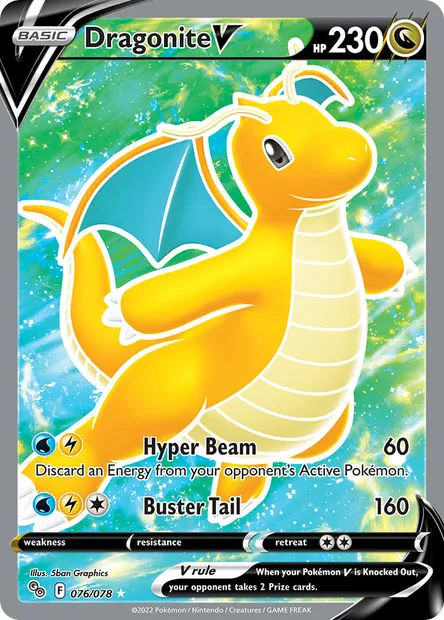 Dragonite V, Pokémon card PGO 076 — Pokémon GO set
